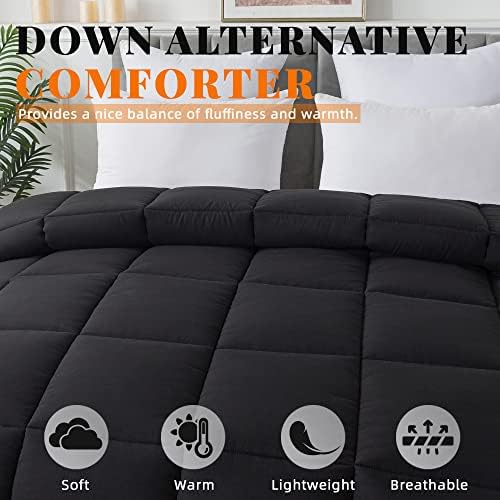 Down Alternative Comforter Black Twin Size - All Season Duvet Insert