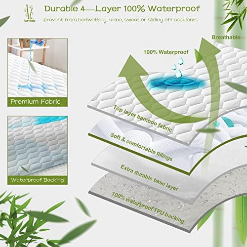 GRT California King Mattress Protector Waterproof, Rayon from Bamboo