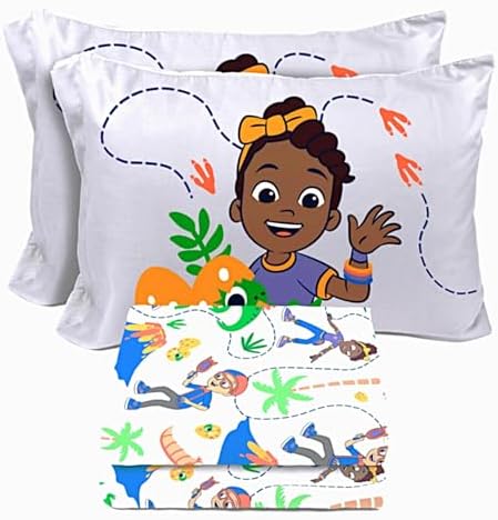 Sunny Side Up Kids Sheet Set Includes Sheets and Pillow Cover - 100% Microfiber Bedding and Room Decor, Gray - Blippi, 4 Piece Full