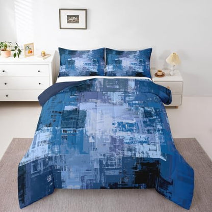 Feelyou Buffalo Check Ombre Comforter Set King Size Kids Duvet