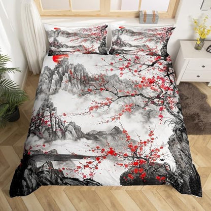 Feelyou Cherry Blossoms Duvet Cover King Size Boys Girls Teens