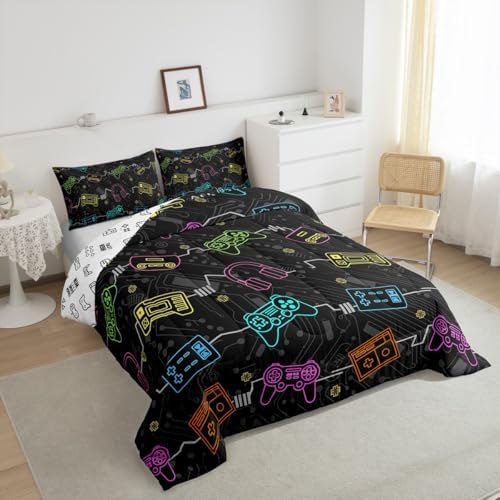 Feelyou Kids Gamer Bedding Set Twin Size for Boys Girls