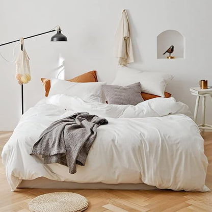 ETDIFFE White Queen Size Comforter, 3 Piece Aesthetic Modern Bedding Set - Soft & Lightweight All Season Microfiber Down Alternative Bed Comforter with 2 Pillow Shams for Women Men