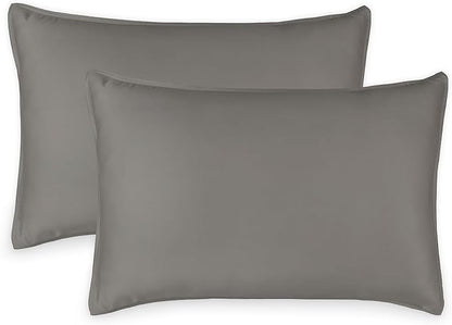 King Pillowcases by Pure Bamboo, Genuine 100% Organic Viscose Derived from Bamboo, Luxuriously Soft & Cooling, Double Stitching, Envelope Closure (2 King Pillowcases, Graphite)