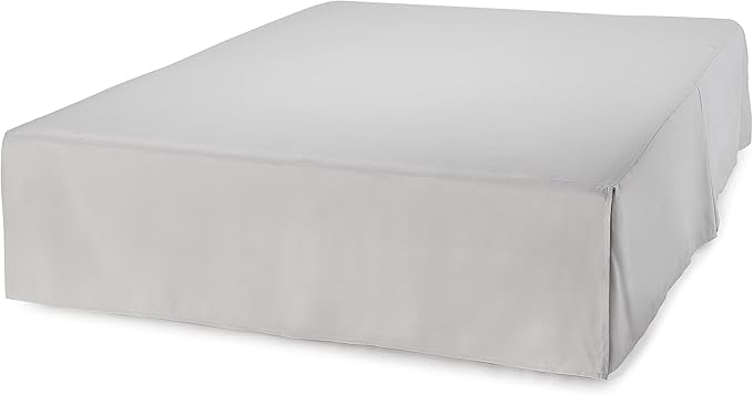 Amazon Basics Lightweight Pleated King Size Bed Skirt, Wrinkle and Fade Resistant, Machine Washable, Dust Ruffle, Light Grey, 16-inch Drop