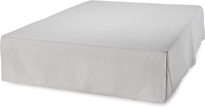 Amazon Basics Lightweight Pleated Bed Skirt, Full, Light Grey, Solid