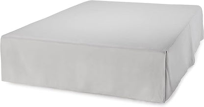 Amazon Basics Lightweight Pleated Bed Skirt, Full, Light Grey, Solid