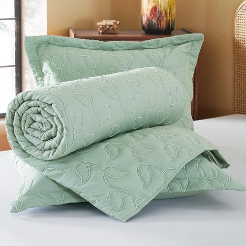 EVENHUG Quilt Queen Size Bedding Set with Pillow Sham Lightweight Bedspreads Coverlet Soft Reversible Bed Cover for All Season 3 Piece