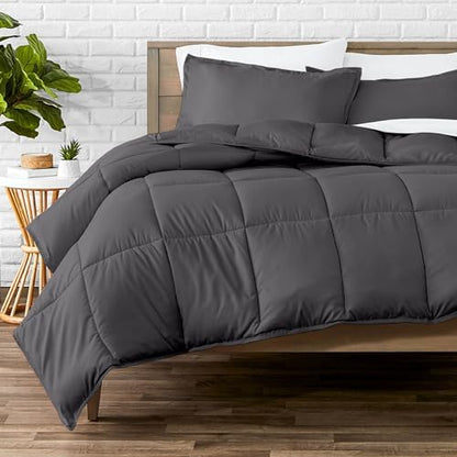 Bare Home Comforter Set (Oversized Queen, Forged Iron Grey)