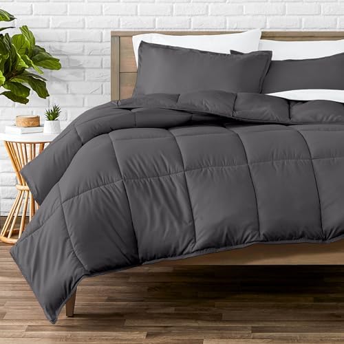Bare Home Queen Comforter Set - 1800 Ultra Soft (Queen, Forged Iron Grey)