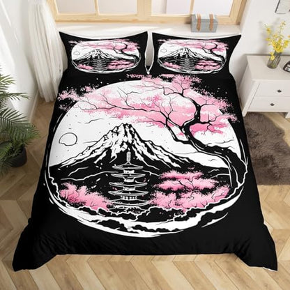 Feelyou Cherry Blossoms Duvet Cover Twin Size Boys Girls