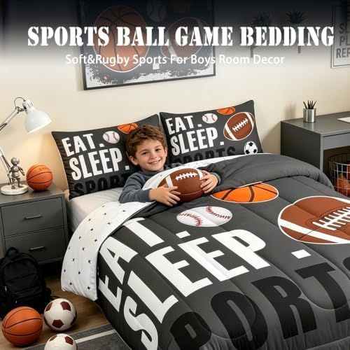 Feelyou Sports Comforter Set Full Size for Kids Boys Girls
