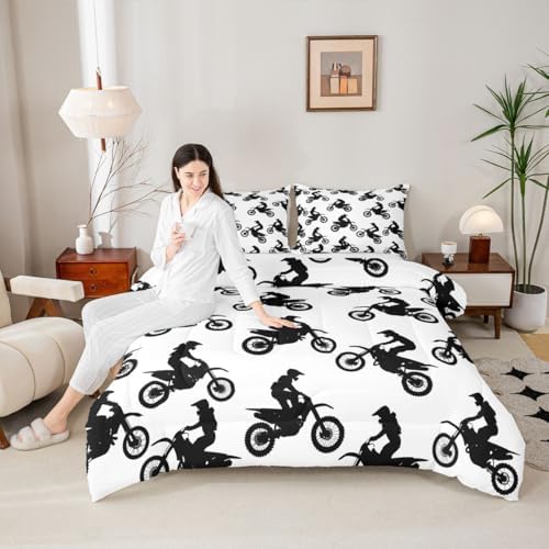 Feelyou Dirt Bike Bedding Set Soft for Boys Girls Twin 2 Pcs