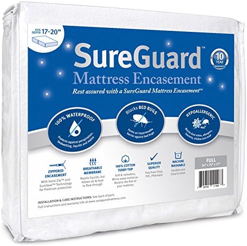 SureGuard Full (17-20" Deep) Zippered Mattress Protector Encasement