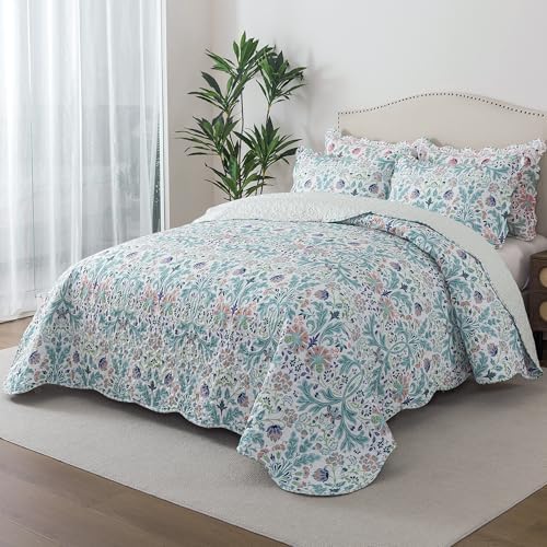 HoneiLife Quilt Sets King Size - Microfiber Bedspreads for King Bed, 3-Piece Lightweight Coverlets, Rustic Bed Cover King Quilt Bedding Sets All Season Quilts