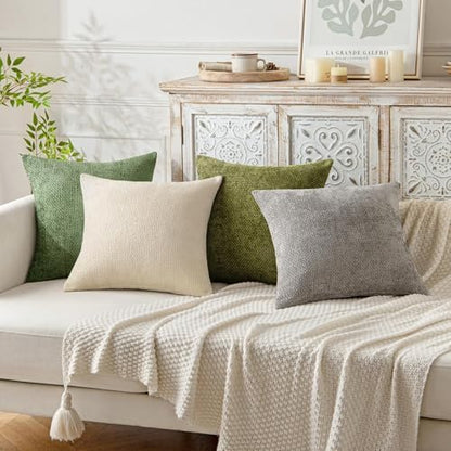 MIULEE Decorative Couch Throw Pillow Covers 18x18 Inch Sage Green 2 Pack