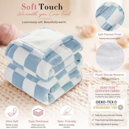 Heated Blanket Electric Full Size 72"X84", Heating Blanket Full, Misty Blue