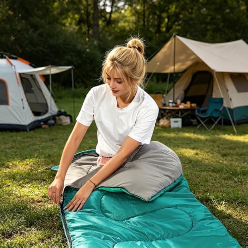 SWTMERRY Sleeping Bag 3 Seasons (Summer, Spring, Fall) Warm & Cool Weather - Lightweight,Waterproof Indoor & Outdoor Use for Kids, Teens & Adults for Hiking and Camping