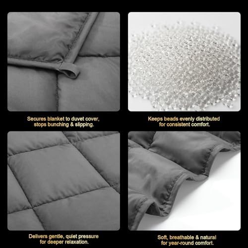 Machine Washable Weighted Blanket for Adults - Heavy Blankets for All-Season Sleeping, Cooling Soft & Breathable with Premium Glass Beads (41” x 60”｜5lbs)