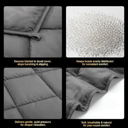 Machine Washable Weighted Blanket for Adults - Heavy Blankets for All-Season Sleeping, Cooling Soft & Breathable with Premium Glass Beads (60” x 80”｜15lbs)