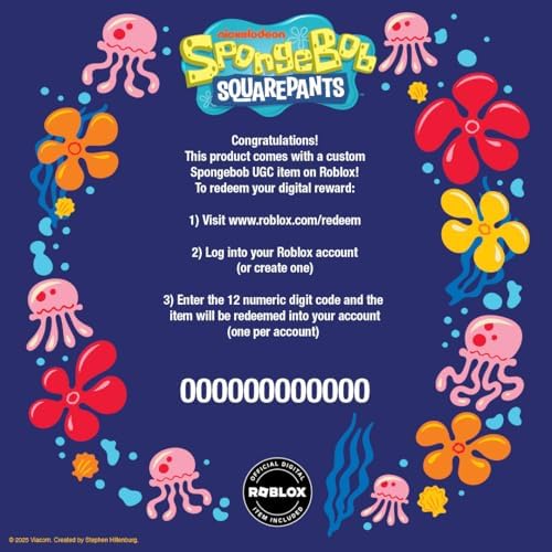 Spongebob Squarepants Movie Kids Bedding Set, Twin Size, Roblox UGC Reward Included – 5-Piece Super Soft Cozy Reversible Comforter & Sheet Set (Officially Licensed Product) by Franco