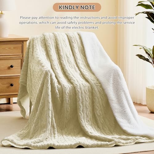 Homemate Heated Electric Blanket Twin 62"x84" Heating Throw Blanket