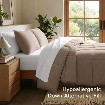 Bare Home Comforter Set - 1800 Ultra Soft (Twin/Twin XL, Taupe)