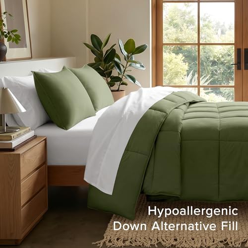 Bare Home Comforter Set - 1800 Ultra Soft (Oversized Queen, Cypress)