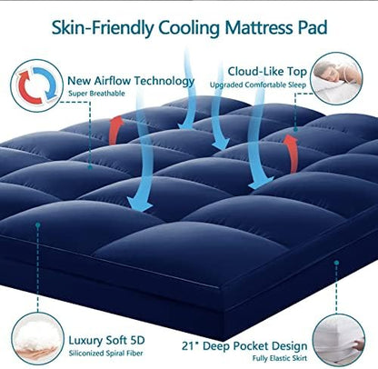 Queen Mattress Topper, 900 GSM High-Fill Design, Fuller & Plusher Feel