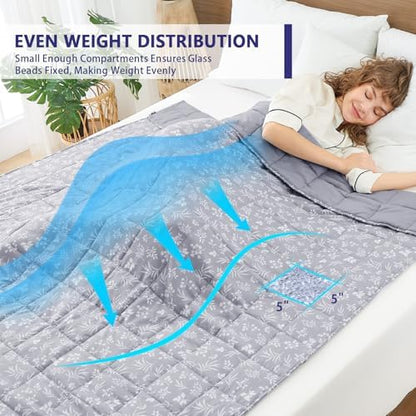 yescool Weighted Blanket for Adults 20lbs Twin Size, 48" x 72", Dove Grey