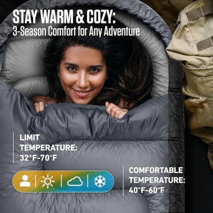VENTURE 4TH Backpacking Sleeping Bag for Camping - Single, XXL & Double