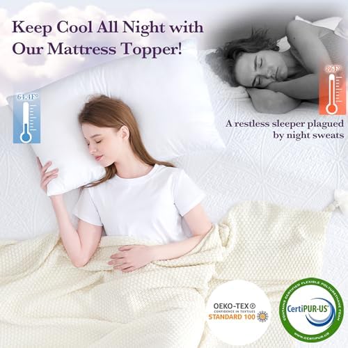 SINWEEK 2 Inch Gel Memory Foam Mattress Topper, Twin XL Size