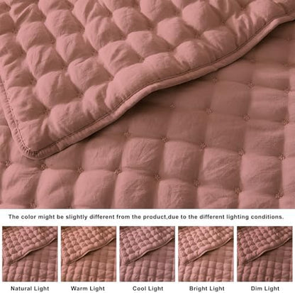 WDCOZY Cloud Soft Quilt Set, Twin Size, Rosewood, 2 Pieces 68x90 inches