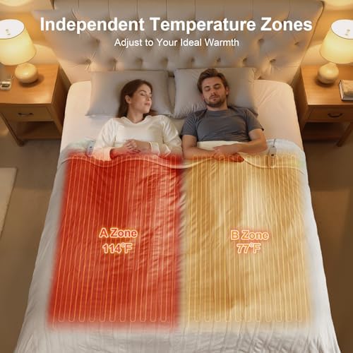 Electric Blanket Queen Size, Dual Control Queen Heated Blanket