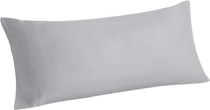 BEDELITE Body Pillow Case Cover, Rayon Made from Bamboo, Cooling Body Pillow Cover for Hot Sleepers and Night Sweats, Breathable & Silky Soft Full Long Pillow Case (Silver Grey, 20x54 Inches)