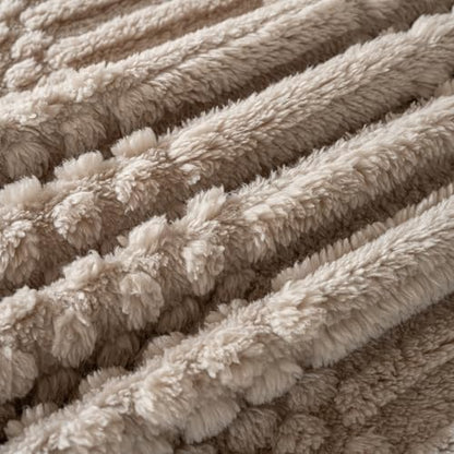 60x80 Inch Brown Twin Blanket - Soft & Fluffy Fleece, Neutral Tan Color, Cute & Aesthetic, Perfect for Sofa, Couch, Chair, Bed, Living Room & Bedroom, All-Season Use, Plush & Cozy Decorative Blanket