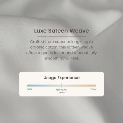 Bioweaves 100% Organic Cotton 1 Fitted Sheet Queen Size Only | 300 Thread Count Sateen Weave GOTS Certified with Deep Pocket - Silver