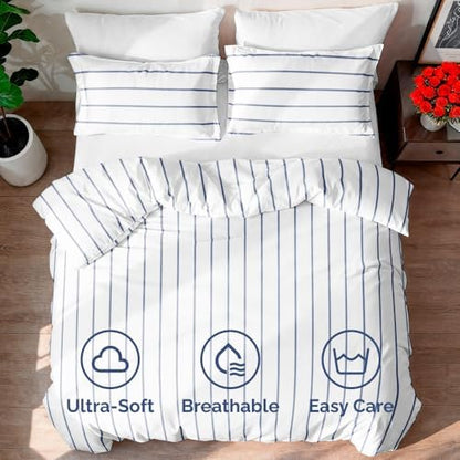 Duvet Cover Twin/Twin XL - Stripe Duvet Cover - 2 Piece - Navy Stripe