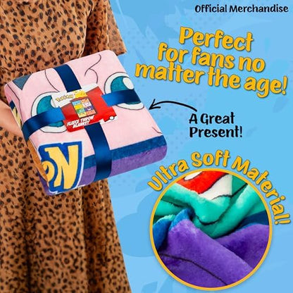 Pokemon Soft Fleece Bed Blanket, Warm Bed Throw 51 x 59 inches for Sofa Bedroom Accessories, Anime Gifts for Kids Teens