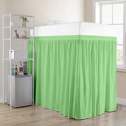 Full XL 40" Inch Drop Long Dorm Bed Skirt, Ruffled Pattern College Dorm Room Bed Skirts, Split Corner, Easy Care, No Wrinkle Microfiber Bed Skirt