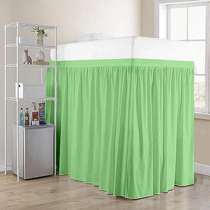 Full XL 40" Inch Drop Long Dorm Bed Skirt, Ruffled Pattern College Dorm Room Bed Skirts, Split Corner, Easy Care, No Wrinkle Microfiber Bed Skirt