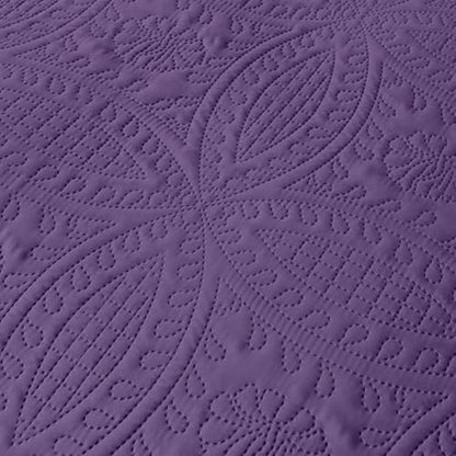 akkialla Purple Full/Queen Quilt Set, Ultrasonic Lightweight Bedspread Coverlet for Modern Minimalist Bedroom, Soft Microfiber Coin Pattern Bedding, 3-Piece (1 Quilt, 2 Pillow Shams)