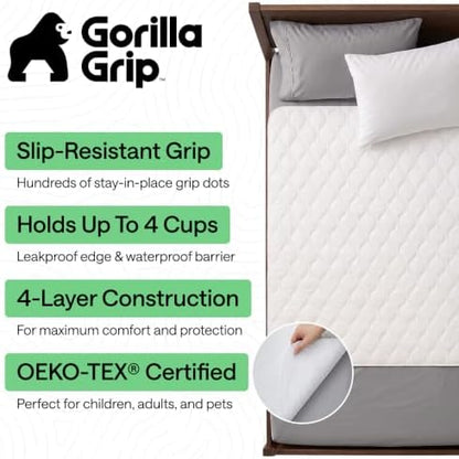 GORILLA GRIP Washable Reusable Underpads, 36x32, 4 Pack White