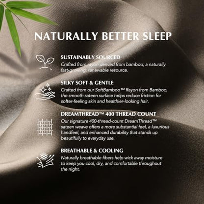 EverGrace 100% Rayon from Bamboo Duvet Cover Set, Queen Size, Dark Brown