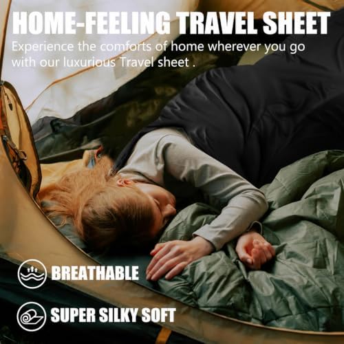 Frelaxy Ultralight Sleeping Bag Liner, Compact Travel Sheet, 3 Sizes