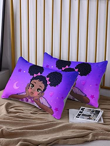 HOSIMA Black Girl Magic Queen Bedding Sets,1 Fitted Sheet+2 Pillowcases.