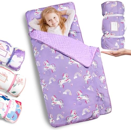 Primlect Toddler Nap Mat with Pillow, Thickened Extra Large Sleeping Bag
