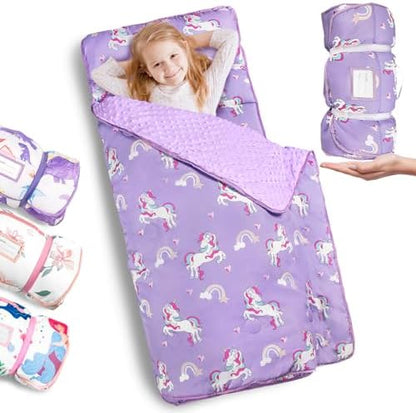Primlect Toddler Nap Mat with Pillow, Thickened Extra Large Sleeping Bag