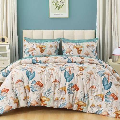 Dinjoy Girls Comforter Set 6 Pieces, Twin Size Colorful Ombre Rainbow Bedding Set, Bed in A Bag for Kid Teen Girls (1 Comforter, 1 Flat Sheet, 1 Fitted Sheet, 1 Pillow Shams, 2 Pillowcases)