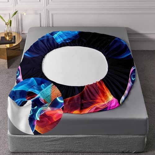 AILONEN Gamer Fitted Sheet Set Twin XL Size, 3 Pieces Gamer Bedding Boys Gaming Sheet Set,Video Game Bed Sheet Sets for Boys,Gamepad Game Controller Fitted Sheet with 2 Pillowcases